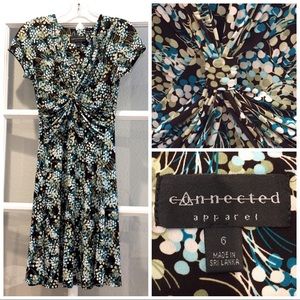 Desk to Date knotted front dress abstract floral
